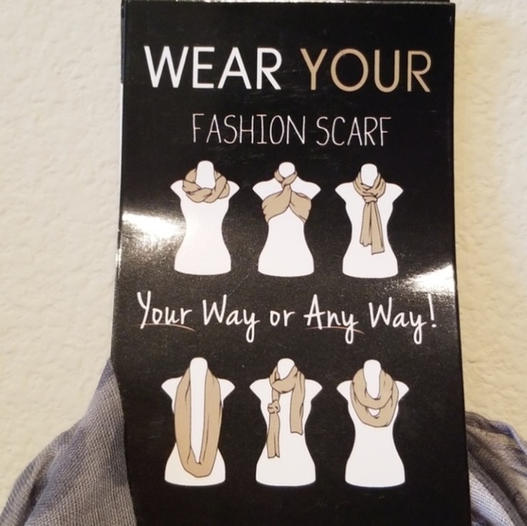 Scarf Bundle | white and gray Lightweight scarf - Picture 4 of 5